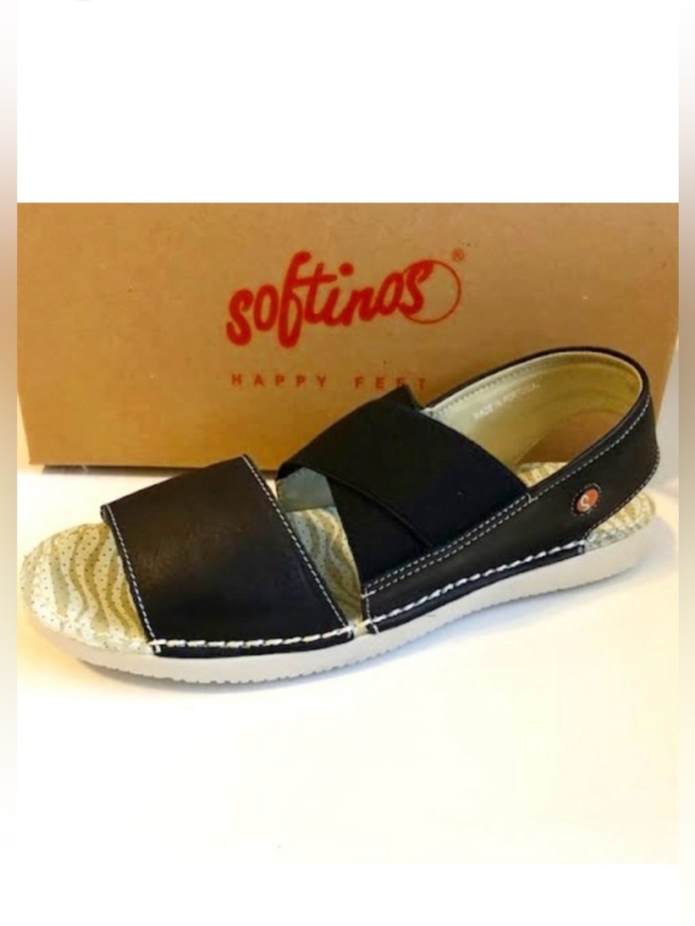 NWT FLY LONDON SOFTINO Happy Feet Alp Leather Sandal Black Various Sizes